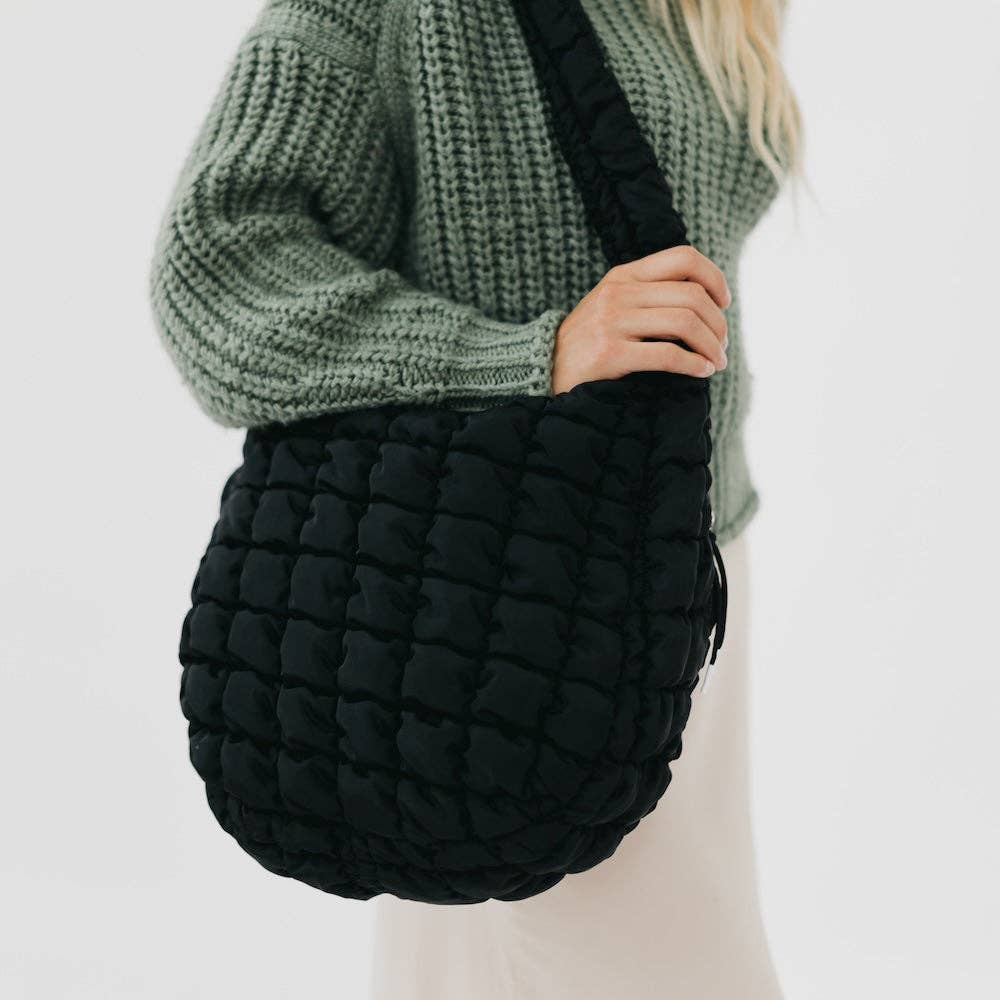 Carmen Quilted Hobo Tote Bag - Thumbnail 5