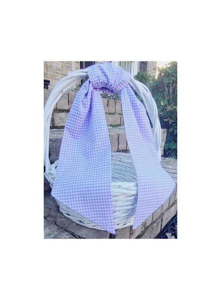 Grey Gingham Wreath Sash 44"