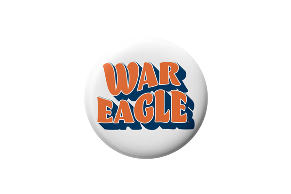 Auburn War Eagle Wavy Button