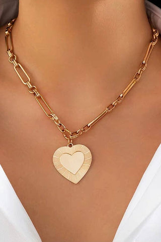 Heart of Gold Charm Necklace: Gold