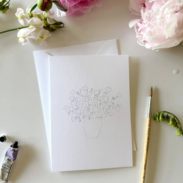 Bouquets paintable watercolor notecard set