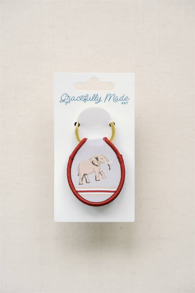 University of Alabama Elephant Embroidered Keychain