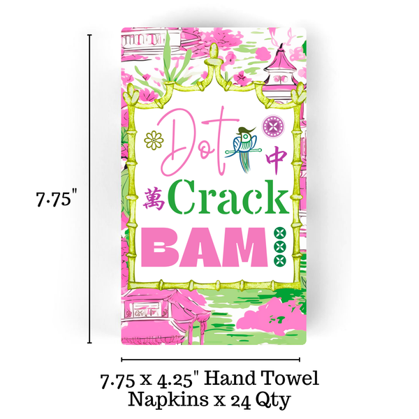 Mahjong 24ct Guest Napkin Separates (3 ply) Green and PInk
