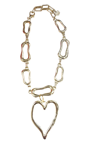 Mandy Open Link Chain Necklace with Jumbo Heart