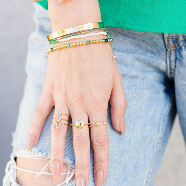 Simple Heart Adjustable Ring: Gold