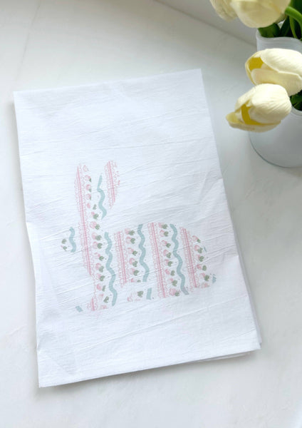 Easter Tea Towels: Blue and Green Chinoiserie Eggs