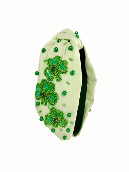 Beaded Shamrock Headband - St. Patrick’s Day