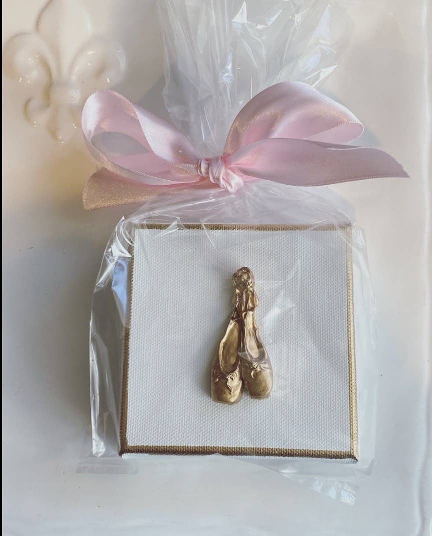 Gold Leaf Ballerina Ballet Slipper Canvas Art