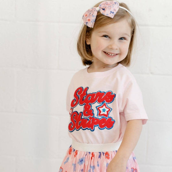 Stars and Stripes Patch Short Sleeve T-Shirt -