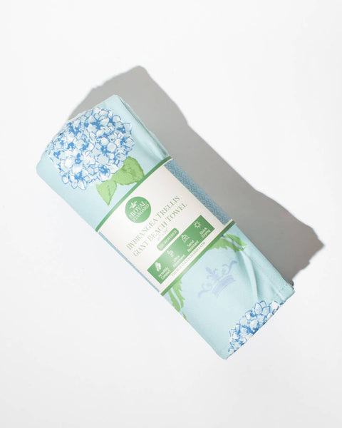 Hydrangea Trellis Giant Beach Towel       Blue/Green    40x70