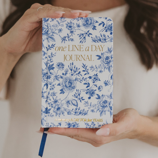 Blue Delft One Line A Day Fabric Journal - Stationery