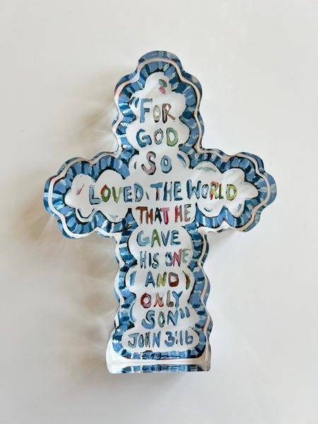 "He Saved Cross" acrylic: Mini Shelfie