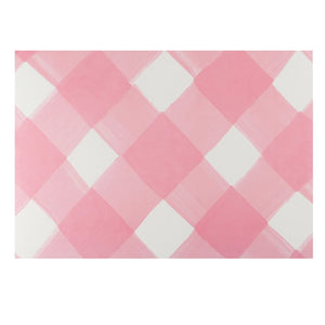Pink Gingham Paper Placemat