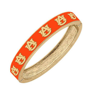 Orange Auburn Enamel Bangle Bracelet