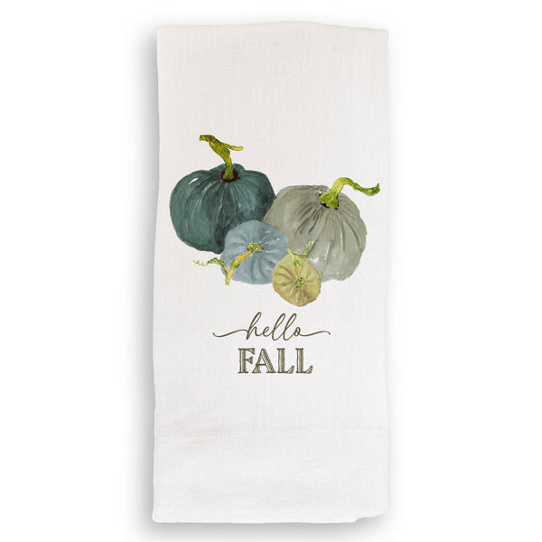 Meadow Pumpkins with Hello Fall: Dishtowel / -