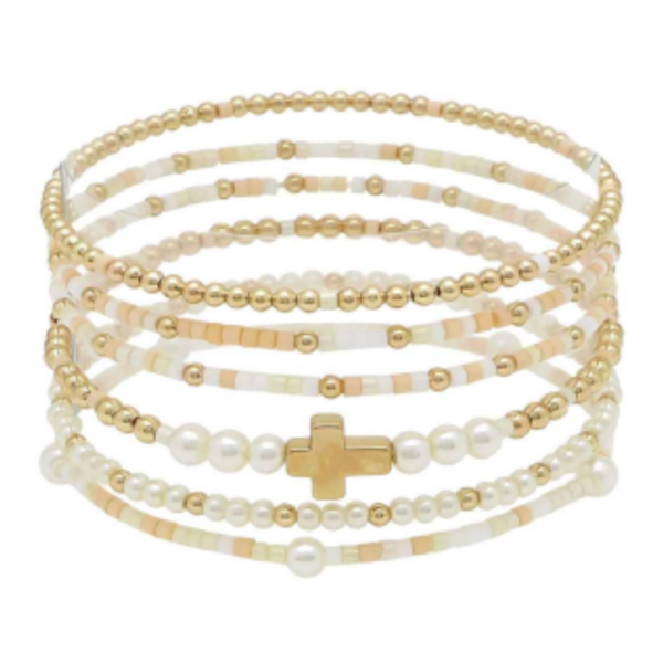 Layered in Grace Bracelet Stack- Natural