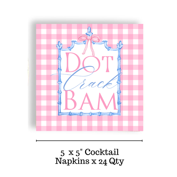 Mahjong Pink Plaid 24ct Cocktail Napkin Separates (3ply)
