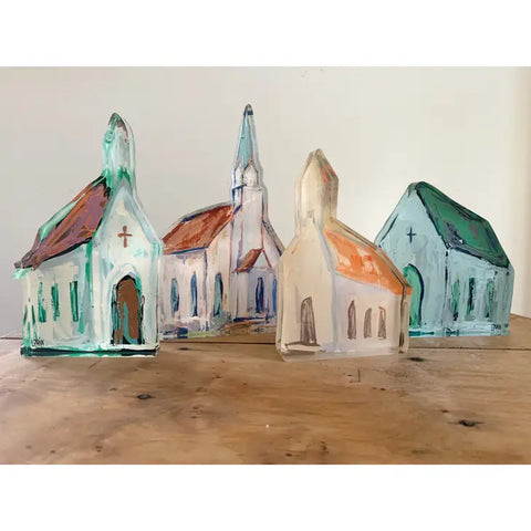 Lauren Dunn Large Acrylic Block Church