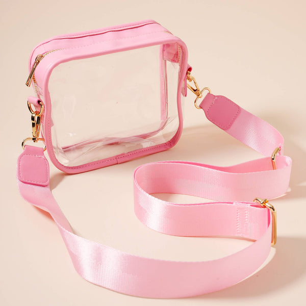 Game Day Clear Crossbody Bag: Silver