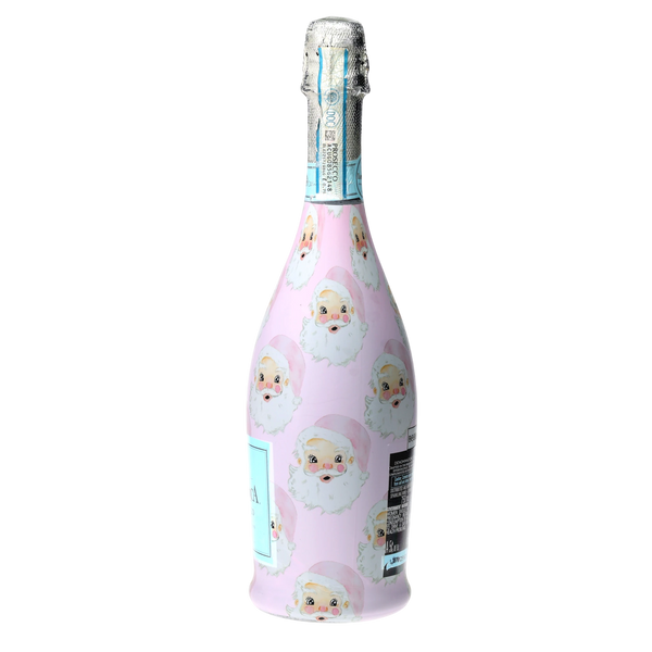 Limited Edition Watercolor Pink Santa Prosecco Bottle Wrap