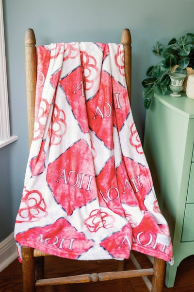 Alpha Omicron Pi Flannel Fleece Blanket, Sorority