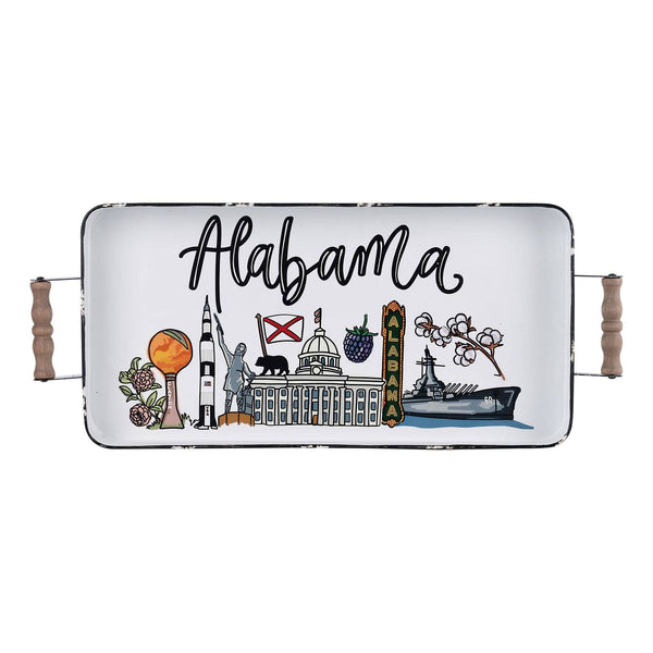 State of Alabama Landmark Enamel Tray