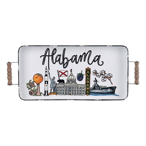 State of Alabama Landmark Enamel Tray