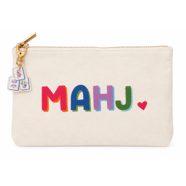 Mahjong Bag | Canvas mahjong gift bag w/ TILE zipper