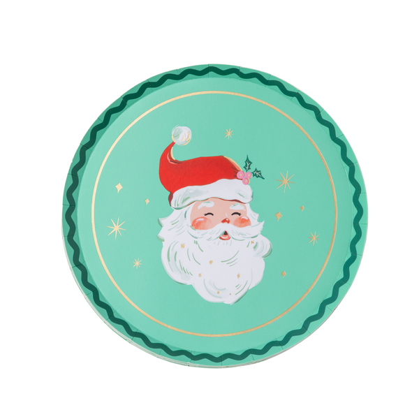 Red & Green Jolly Santa Small Plates (Set of 8)