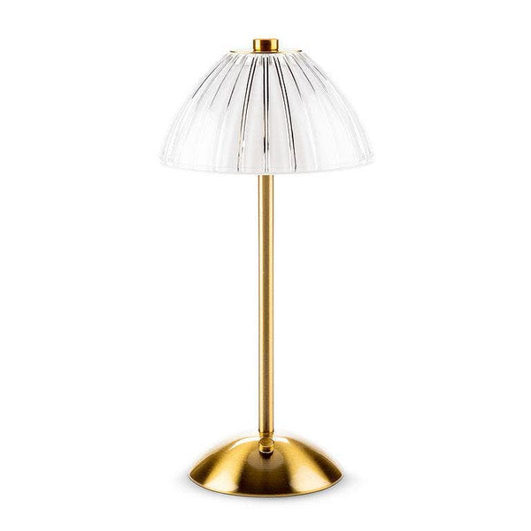 Fancy Shade LED Table Light - Gold/White - 12"H