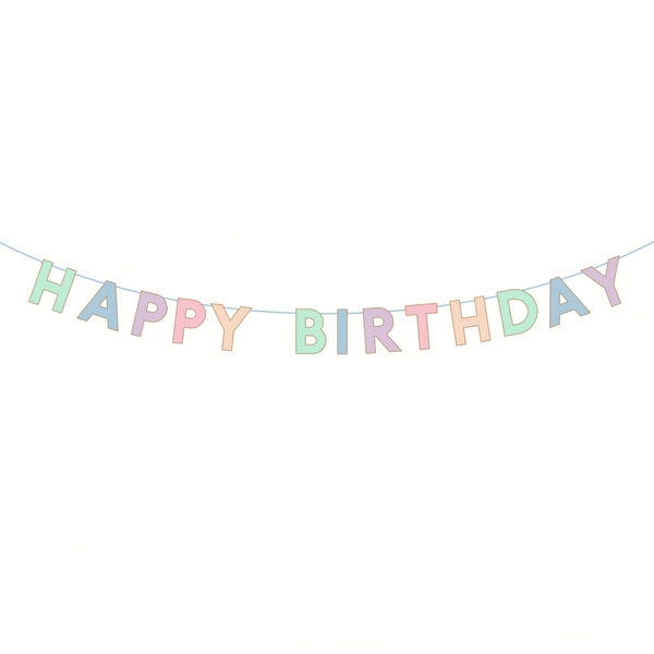 PASTEL HAPPY BIRTHDAY SIGNATURE BANNER
