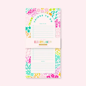 Pink Rainbow Garden List Notepad