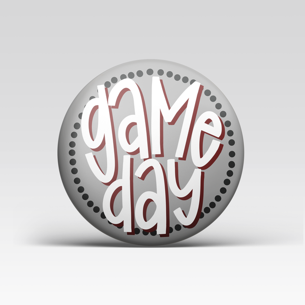 Maroon Game Day Polka Dots Tailgate Buttons | Game Day Pins: MAROON BACKGROUND