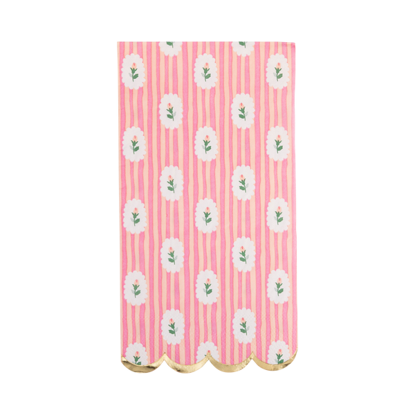 Striped Floral Dinner Napkin