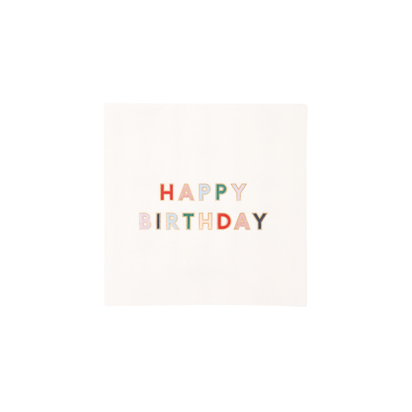 BLANC WHITE SIGNATURE HAPPY BIRTHDAY COCKTAIL NAPKINS