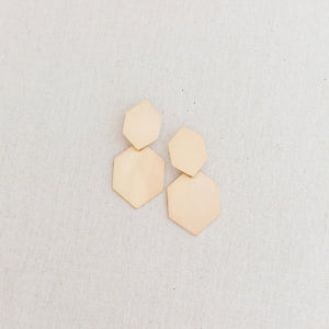 Michelle McDowell Gold Hexagon Earrings