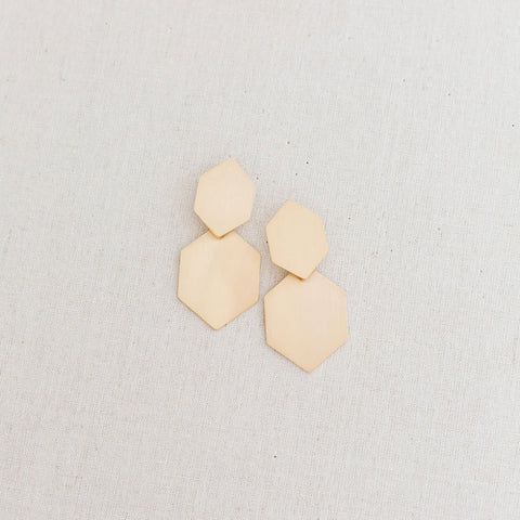 Michelle McDowell Gold Hexagon Earrings