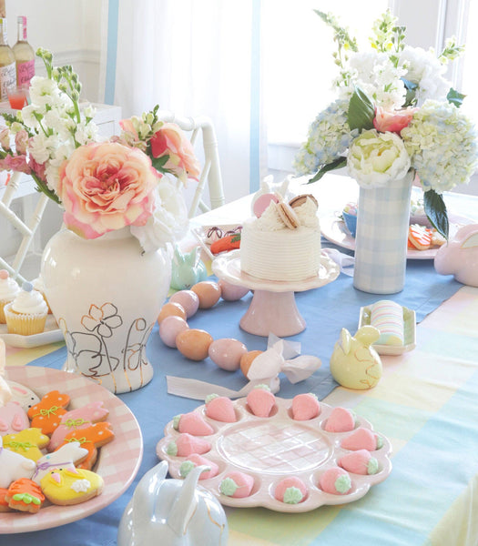 Gingham Column Vase: Sea Glass