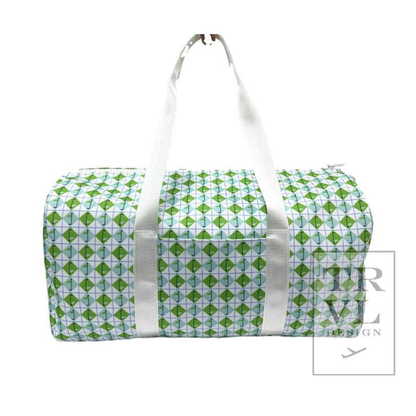 TRVL Tee Time Aqua Green Diamond Weekender Bag: Tee Time Aqua Green Diamond