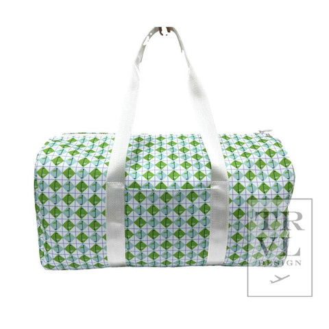 TRVL Tee Time Aqua Green Diamond Weekender Bag: Tee Time Aqua Green Diamond