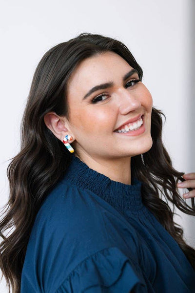 Rainbow Candy Cane Earrings