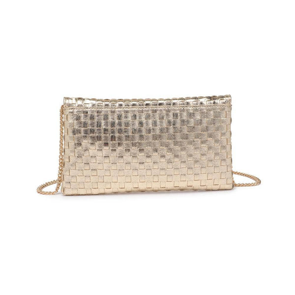 Priscilla Woven Clutch: Silver