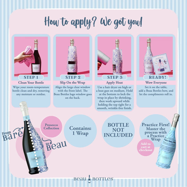 Crimson & Grey Game Day Prosecco Bottle Wrap