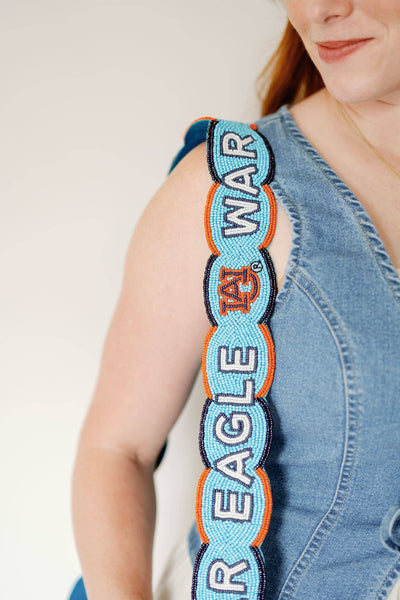 Auburn Fully Beaded Scalloped Purse Strap