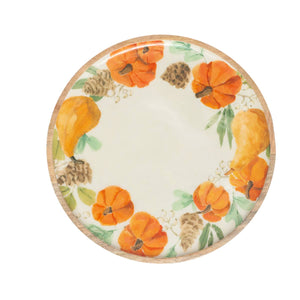 Harvest 14" Round Mango Wood Platter Fall