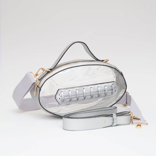 Clear Gameday Football Stitch Detail Crossbody Bag