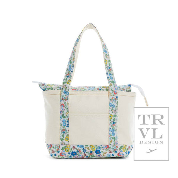 Mini Tote - Coated Canvas Posies Trim
