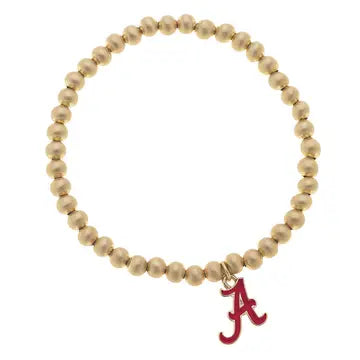 Alabama Gold Ball Stretch Bracelet