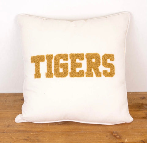 Ivory/Gold “Tigers” Pillow