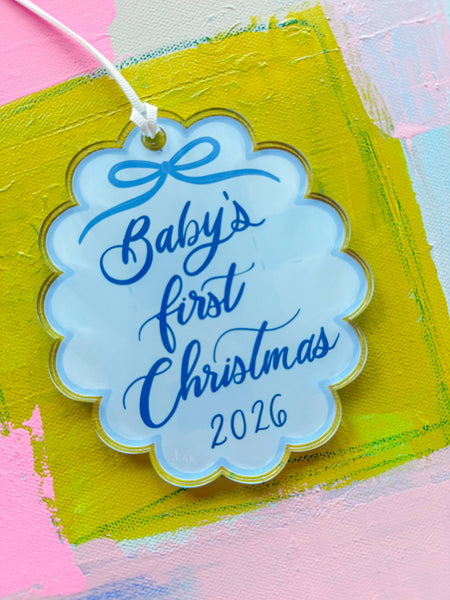 Baby's First Christmas 2026 Ornament - Blue